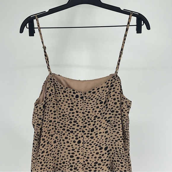 LULUS WOMEN’S LEOPARD PRINT MINI TANK STYLE MINI TAN BROWN DRESS - Picture 4 of 8